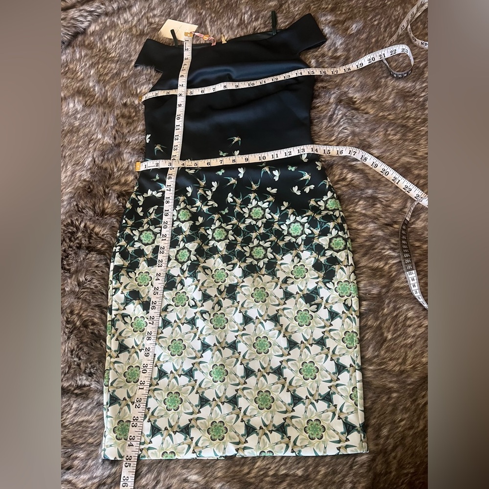 Ted Baker Navy and Light Blue Off-Shoulder Dress - Picture 7 of 8